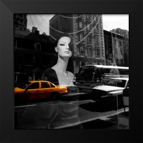 Urban Reflection Black Modern Wood Framed Art Print by PhotoINC Studio