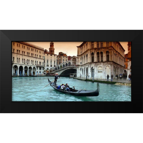 Venice Black Modern Wood Framed Art Print by PhotoINC Studio