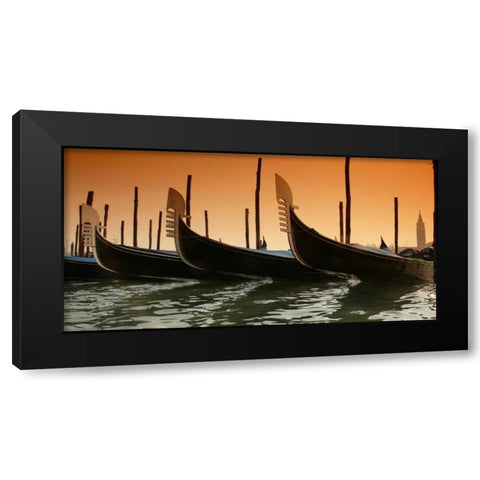 Gondola Black Modern Wood Framed Art Print with Double Matting by PhotoINC Studio