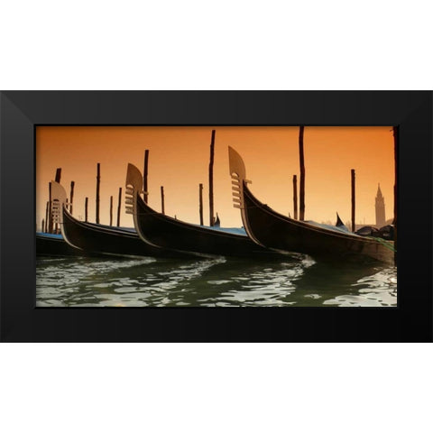 Gondola Black Modern Wood Framed Art Print by PhotoINC Studio