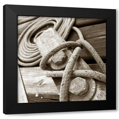 Knots and Bolts Black Modern Wood Framed Art Print by PhotoINC Studio