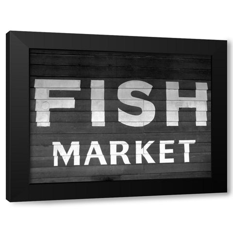 Fish Market Black Modern Wood Framed Art Print by PhotoINC Studio