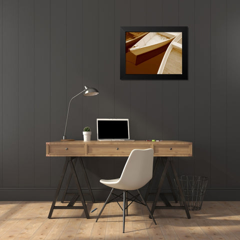 Boats Black Modern Wood Framed Art Print by PhotoINC Studio