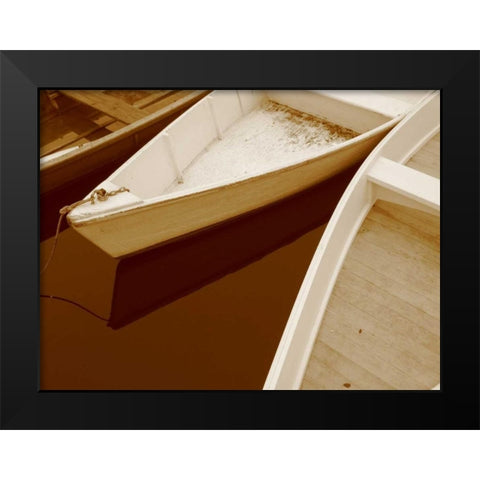 Boats Black Modern Wood Framed Art Print by PhotoINC Studio