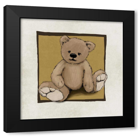 Teddy Bear Black Modern Wood Framed Art Print with Double Matting by GraphINC