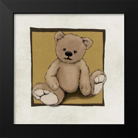 Teddy Bear Black Modern Wood Framed Art Print by GraphINC