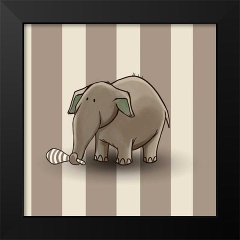Elephant Black Modern Wood Framed Art Print by GraphINC