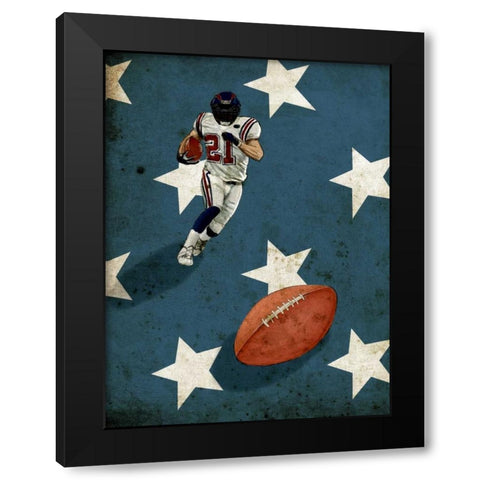American Sports-Football 2 Black Modern Wood Framed Art Print by GraphINC Studio