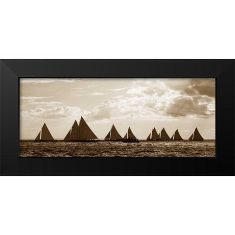 Sailboats Black Modern Wood Framed Art Print by GraphINC