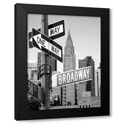 Broadway Black Modern Wood Framed Art Print by PhotoINC Studio