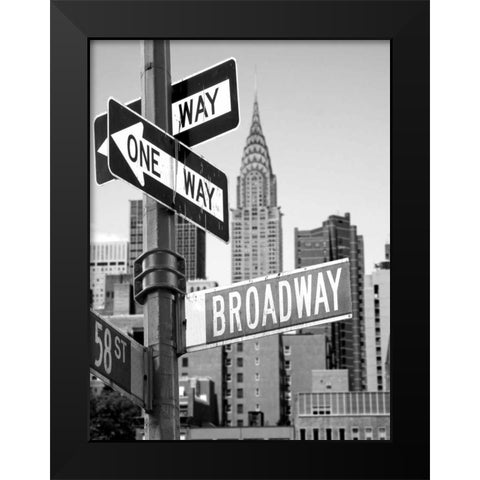 Broadway Black Modern Wood Framed Art Print by PhotoINC Studio