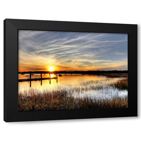 The Fjord Black Modern Wood Framed Art Print by PhotoINC Studio