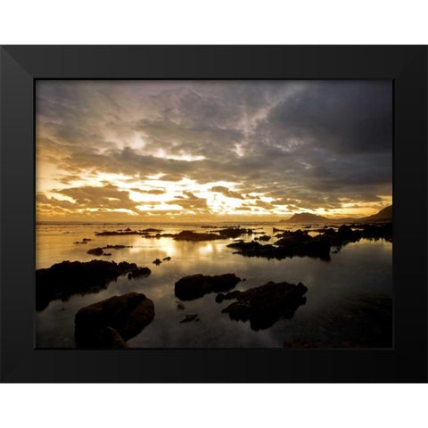 Beach Black Modern Wood Framed Art Print by PhotoINC Studio