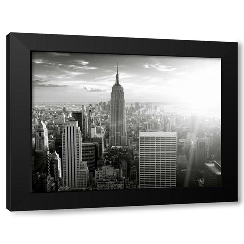 New York Black Modern Wood Framed Art Print with Double Matting by PhotoINC Studio