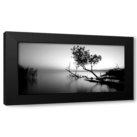 Great Lake Black Modern Wood Framed Art Print with Double Matting by PhotoINC Studio