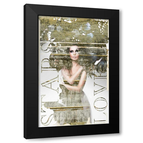 Star Lovers Black Modern Wood Framed Art Print with Double Matting by GraphINC