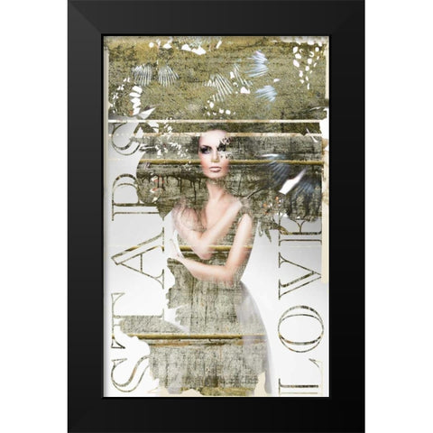Star Lovers Black Modern Wood Framed Art Print by GraphINC