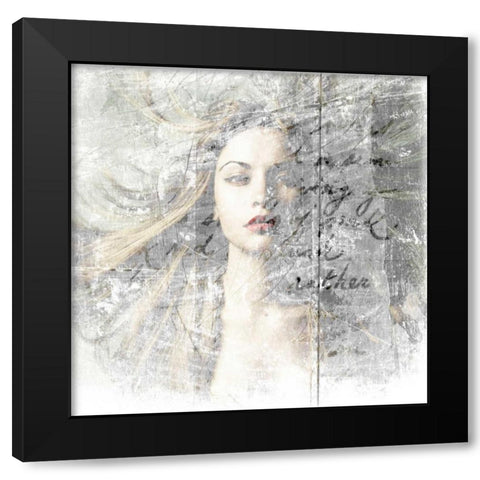 Blown Away Black Modern Wood Framed Art Print with Double Matting by GraphINC