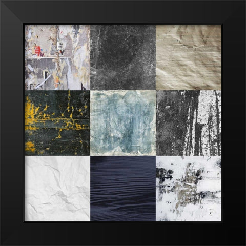 Tiles Decor Blue Notes 1 Black Modern Wood Framed Art Print by GraphINC