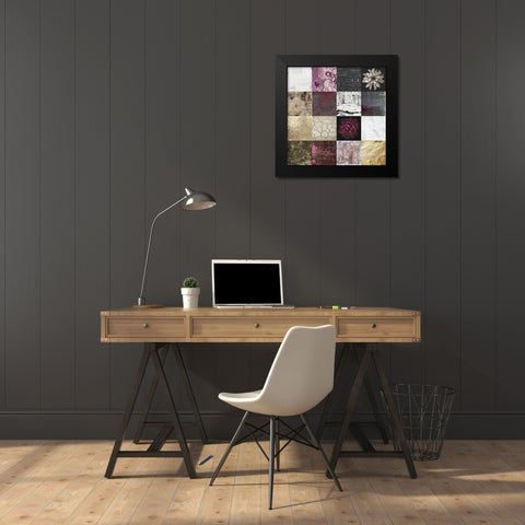 Tiles Decor Purple Notes Black Modern Wood Framed Art Print by GraphINC