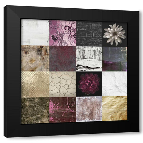 Tiles Decor Purple Notes Black Modern Wood Framed Art Print by GraphINC
