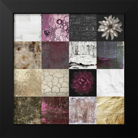 Tiles Decor Purple Notes Black Modern Wood Framed Art Print by GraphINC