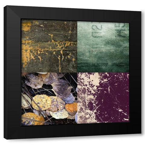 Tiles Decor Green Notes Black Modern Wood Framed Art Print by GraphINC