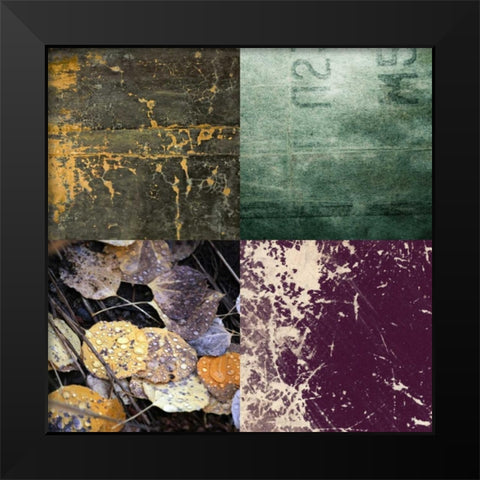 Tiles Decor Green Notes Black Modern Wood Framed Art Print by GraphINC