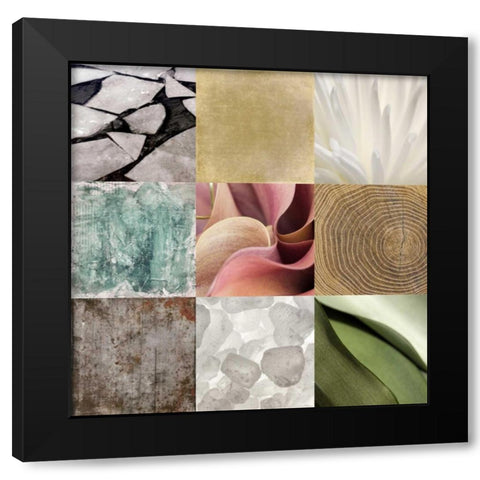 Tiles Decor Ice White Black Modern Wood Framed Art Print by GraphINC