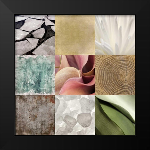 Tiles Decor Ice White Black Modern Wood Framed Art Print by GraphINC