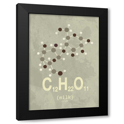 Molecule Milk Black Modern Wood Framed Art Print with Double Matting by TypeLike