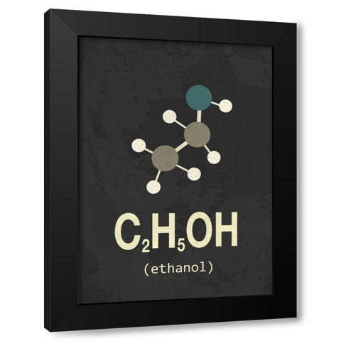 Molecule Ethanol Black Modern Wood Framed Art Print with Double Matting by TypeLike