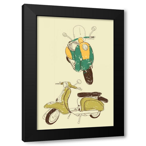 Scooter III Black Modern Wood Framed Art Print by GraphINC