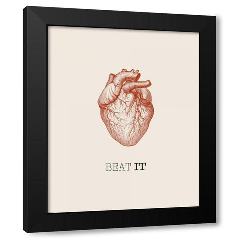 Beat It Black Modern Wood Framed Art Print with Double Matting by GraphINC