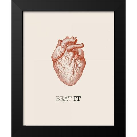 Beat It Black Modern Wood Framed Art Print by GraphINC