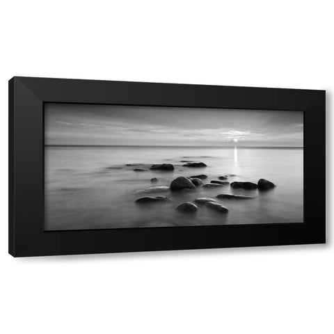 Rocks in mist Black Modern Wood Framed Art Print with Double Matting by PhotoINC Studio