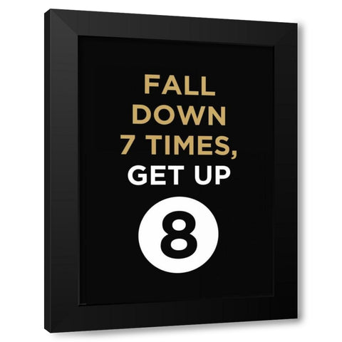 Fall Down Black Modern Wood Framed Art Print by GraphINC