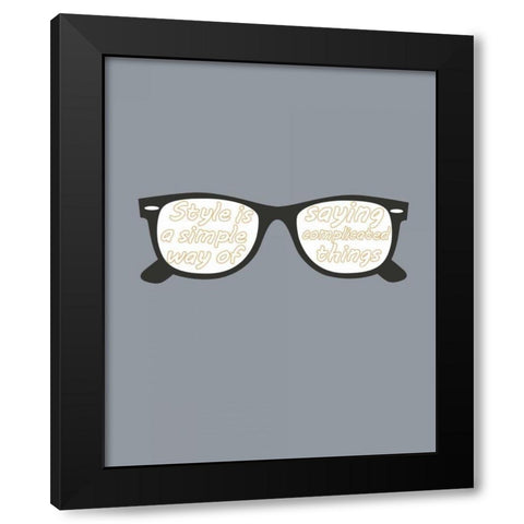 Glasses Black Modern Wood Framed Art Print by GraphINC