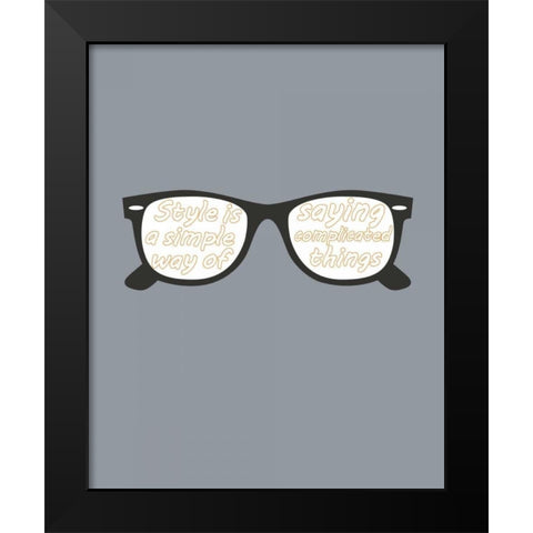 Glasses Black Modern Wood Framed Art Print by GraphINC