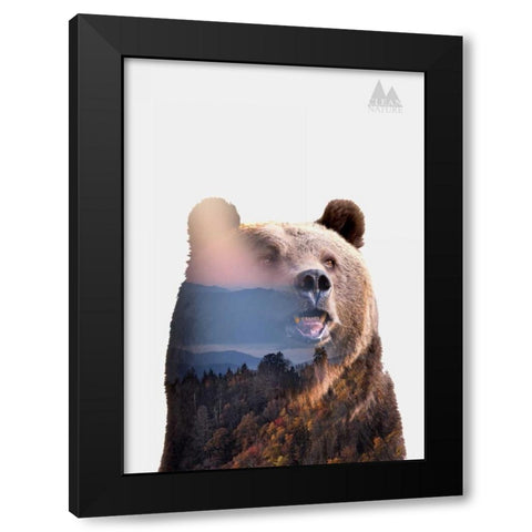 Bear Black Modern Wood Framed Art Print by Clean Nature