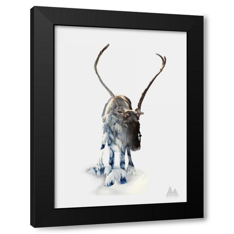 Moose Black Modern Wood Framed Art Print with Double Matting by Clean Nature