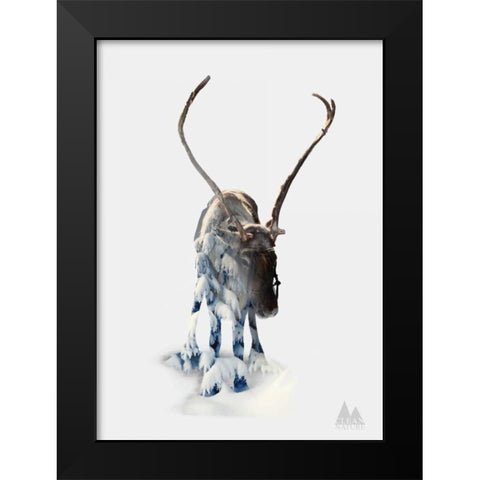 Moose Black Modern Wood Framed Art Print by Clean Nature