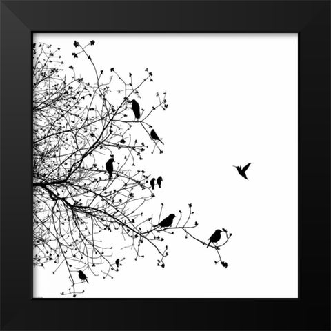 Bird I Black Modern Wood Framed Art Print by GraphINC