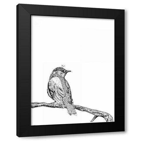 Bird III Black Modern Wood Framed Art Print with Double Matting by GraphINC