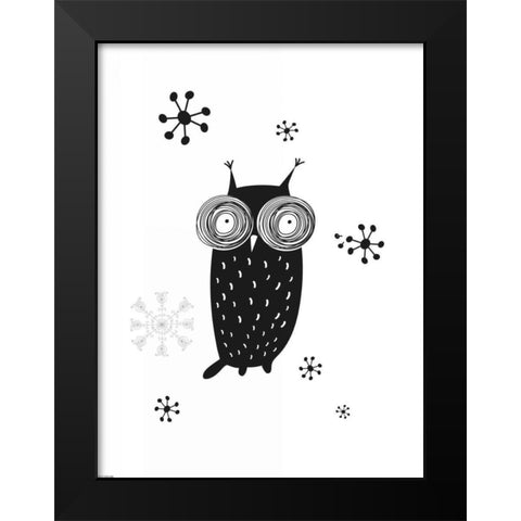 Owl I Black Modern Wood Framed Art Print by GraphINC