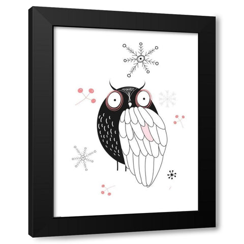 Owl II Black Modern Wood Framed Art Print with Double Matting by GraphINC