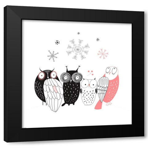 Owl IV Black Modern Wood Framed Art Print by GraphINC