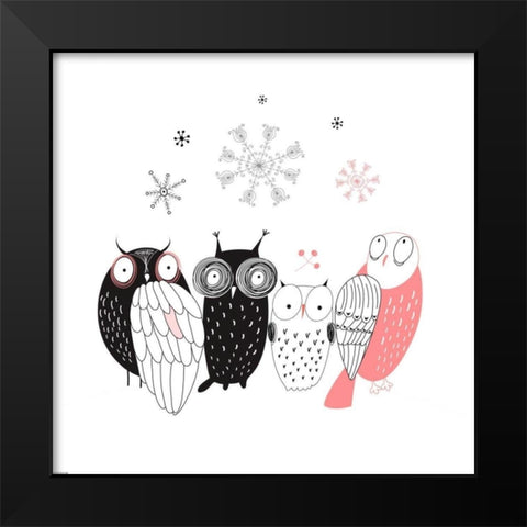 Owl IV Black Modern Wood Framed Art Print by GraphINC