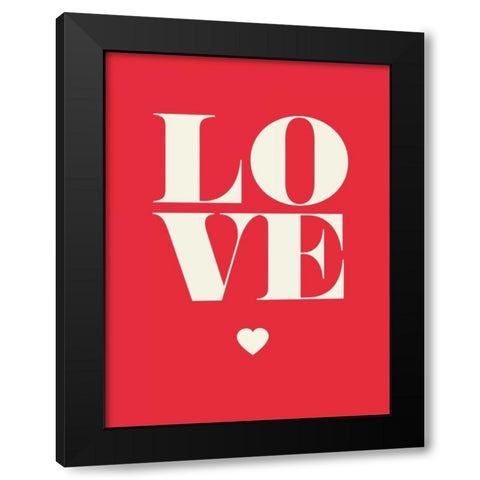 Love Black Modern Wood Framed Art Print by GraphINC