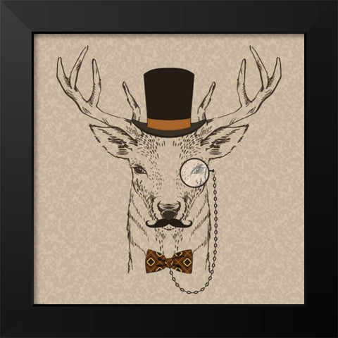 Deer-man 2 Black Modern Wood Framed Art Print by GraphINC